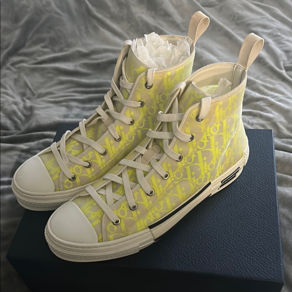 Dior High-Top Sneakers - Yellow 100% authentic 🔥🔥🔥 - Picture 6 of 6